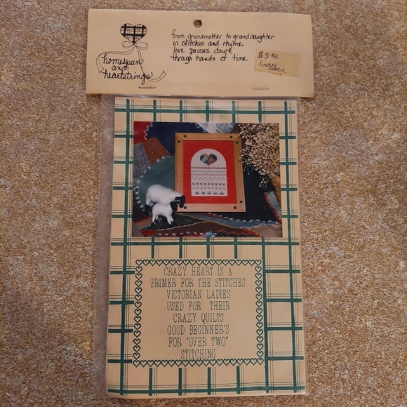 Counted cross stitch pattern sampler from Homespun Heart Strings - Picture 1 of 6